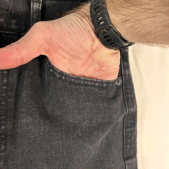 Express Jeans Women's 4 Black Mom Jean Super High Rise Cotton Blend Pockets - Picture 4 of 10